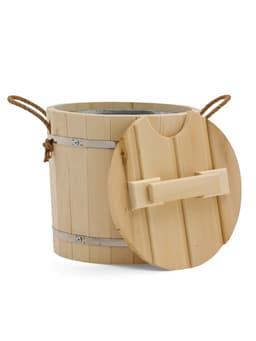 Запарник - ведро для бани и сауны, 12 л, липа, оцинкованная вставка, с крышкой, «Добропаровъ»