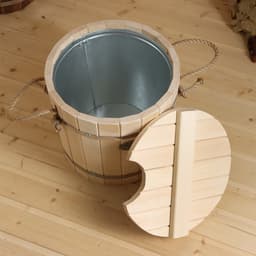 Запарник - ведро для бани и сауны, 12 л, липа, оцинкованная вставка, с крышкой, «Добропаровъ»