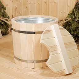 Запарник - ведро для бани и сауны, 12 л, липа, оцинкованная вставка, с крышкой, «Добропаровъ»