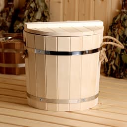 Запарник - ведро для бани и сауны, 12 л, липа, оцинкованная вставка, с крышкой, «Добропаровъ»