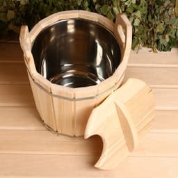 Запарник - ведро для бани и сауны, 12 л, липа, нержавеющая вставка, с крышкой, «Добропаровъ»