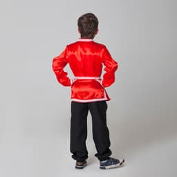 Русская народная рубаха «Хохлома», атлас, красная, р-р 36, рост 146 см