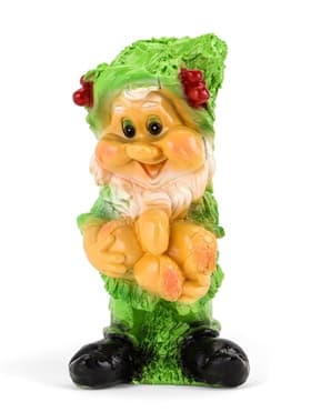 Садовая фигура из гипса «Гном с желудями», 45×26 см, зелёная