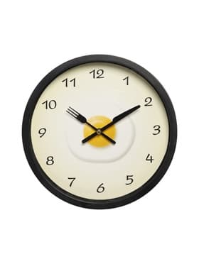 Часы настенные классические «Яичница», серия: Кухня, бесшумные, плавный ход, d=23 см