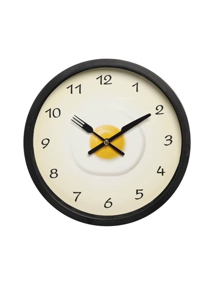 Часы настенные классические «Яичница», серия: Кухня, бесшумные, плавный ход, d=23 см