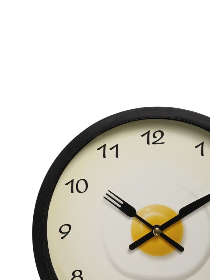 Часы настенные классические «Яичница», серия: Кухня, бесшумные, плавный ход, d=23 см