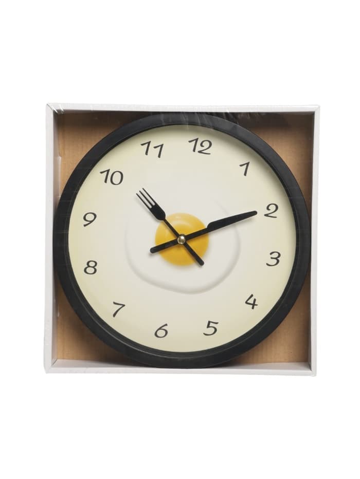Часы настенные классические «Яичница», серия: Кухня, бесшумные, плавный ход, d=23 см