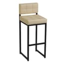 Стул барный «Клик Мебель. Лофт 1», со спинкой, искусственная кожа, цвет чёрный/молочная рептилия