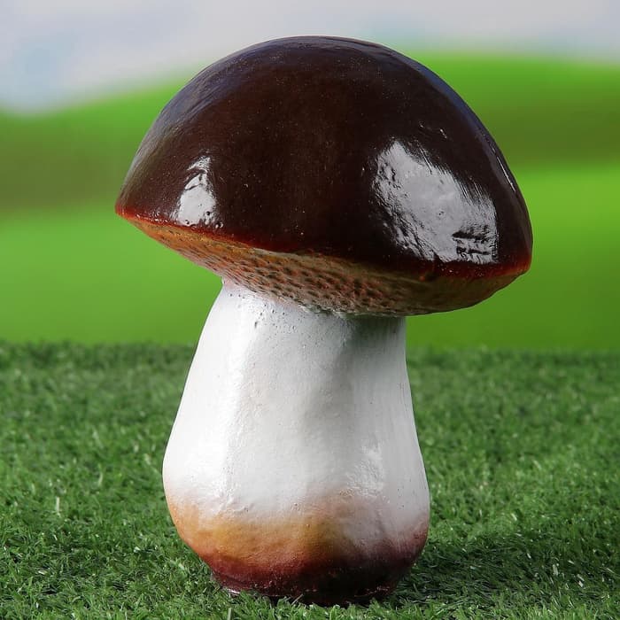 Садовая фигура из гипса «Гриб-боровик», 14×11×11 см