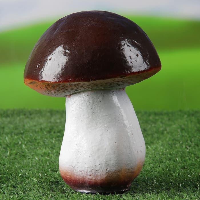 Садовая фигура из гипса «Гриб-боровик», 14×11×11 см