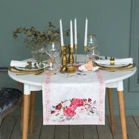 Дорожка на стол «Этель. Розы», 40×146 см, 100% хлопок, саржа 190 г/м²