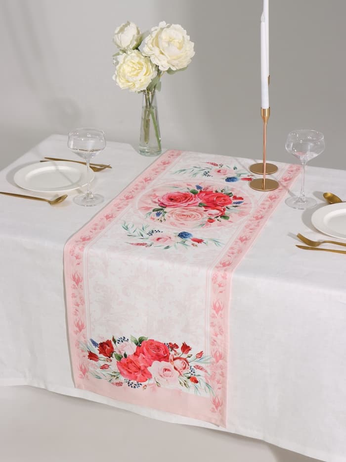 Дорожка на стол «Этель. Розы», 40×146 см, 100% хлопок, саржа 190 г/м²
