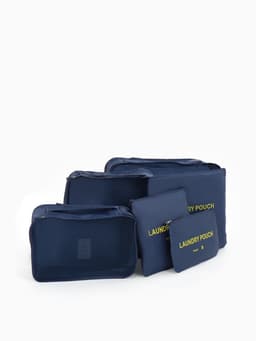 Дорожный набор органайзеров-косметичек на молниях, 6 в 1, синий