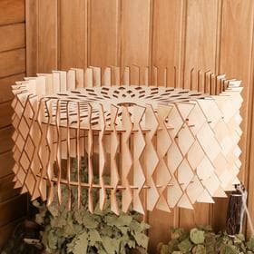 Абажур для бани и сауны «Шар с зигзагами», фанера, d=45 см, «Добропаровъ»