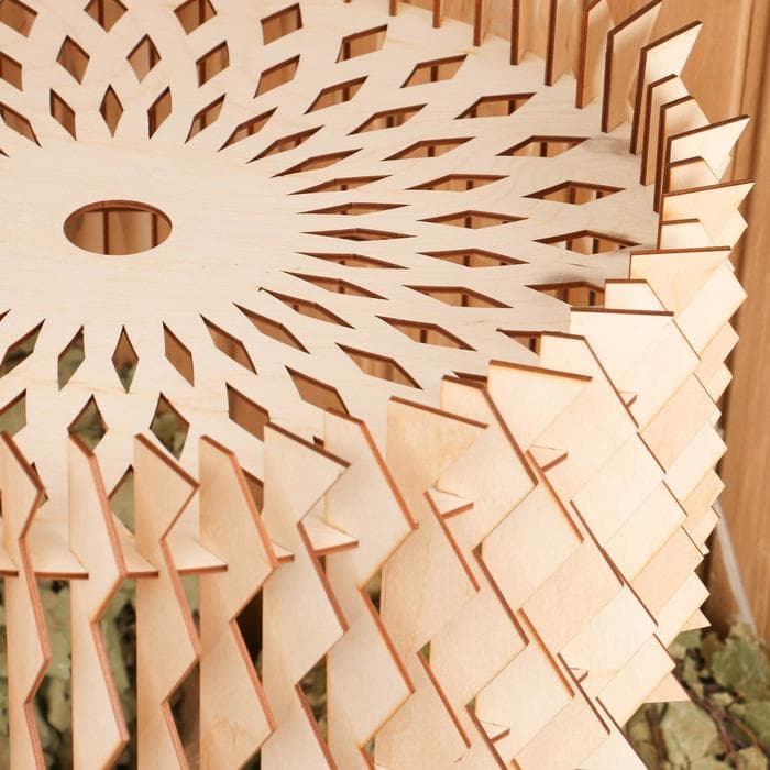 Абажур для бани и сауны «Шар с зигзагами», фанера, d=45 см, «Добропаровъ»