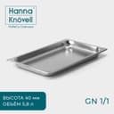 Гастроёмкость GN 1/1 Hanna Knövell, 40 мм, 53×33×4 см, толщина 0.6 мм, нержавеющая сталь