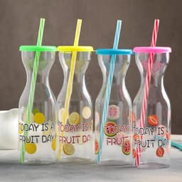 Бутылка для воды «Цитрусовый бум», 450 мл, с трубочкой, МИКС