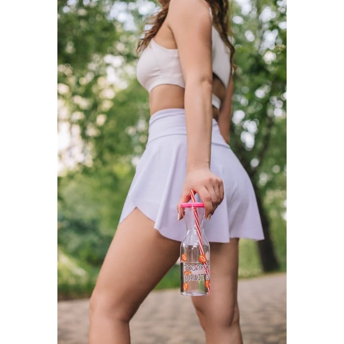 Бутылка для воды «Цитрусовый бум», 450 мл, с трубочкой, МИКС