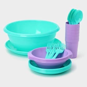 Набор посуды для пикника на 6 персон Альт-Пласт «Всегда с собой», 32 предмета, пластик, МИКС