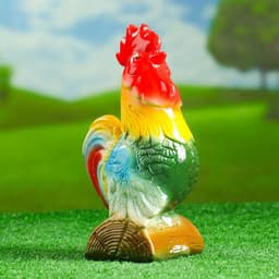 Садовая фигура из гипса «Петух на бревне», 26×12×18 см