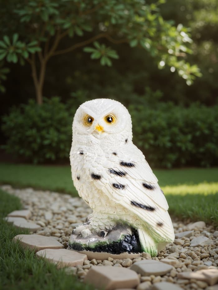 Садовая фигура из гипса «Сова полярная», 24×15×15 см