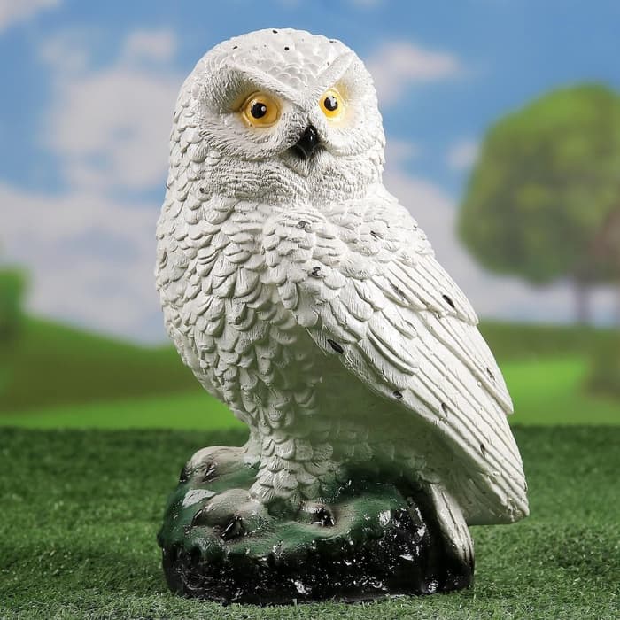 Садовая фигура из гипса «Сова полярная», 24×15×15 см