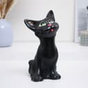 Копилка для денег «Кот Оскар», чёрный, керамика, 12×13×23 см