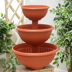 Каскад для цветов IDEA «Ливия», 3 яруса, пластик, 20 л, терракотовый