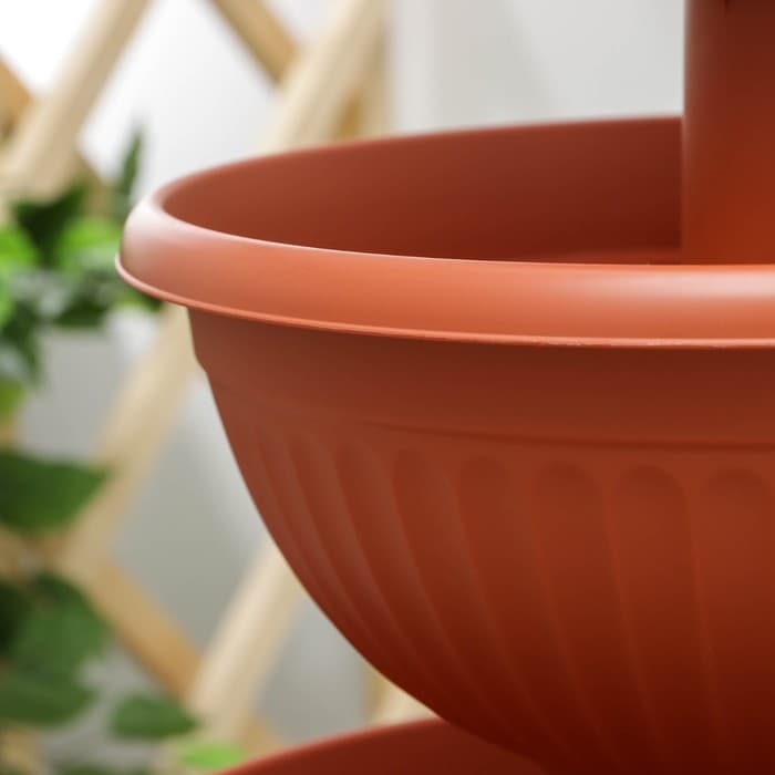 Каскад для цветов IDEA «Ливия», 3 яруса, пластик, 20 л, терракотовый