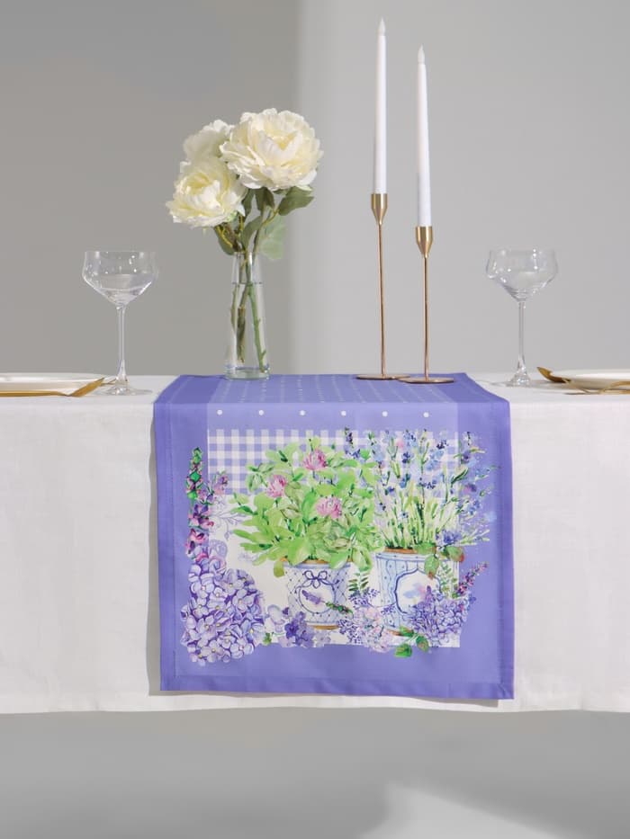 Дорожка на стол «Этель. Прованс», 40×145 см, 100% хлопок, саржа 190 г/м², сиреневая