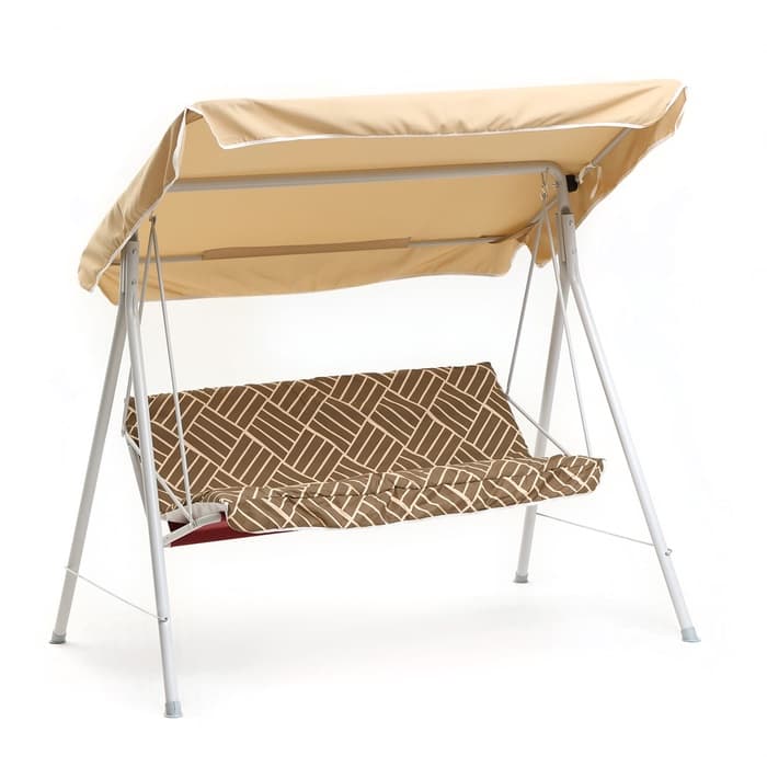 Качели садовые «Адлер», 175×120×150 см, металл, 2-местные, бежевые