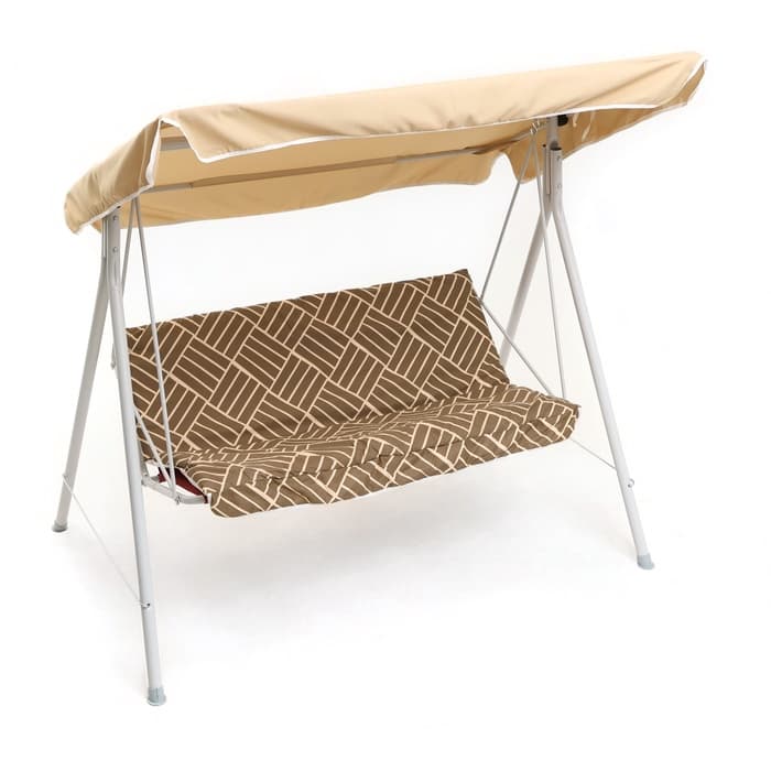 Качели садовые «Адлер», 175×120×150 см, металл, 2-местные, бежевые