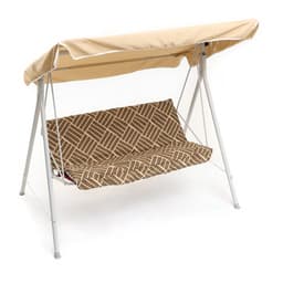 Качели садовые «Адлер», 175×120×150 см, металл, 2-местные, бежевые