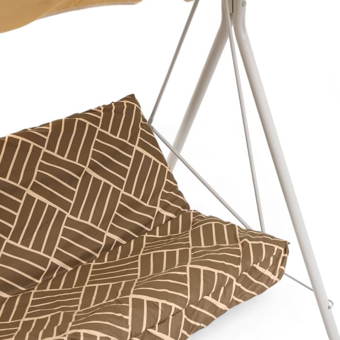 Качели садовые «Адлер», 175×120×150 см, металл, 2-местные, бежевые