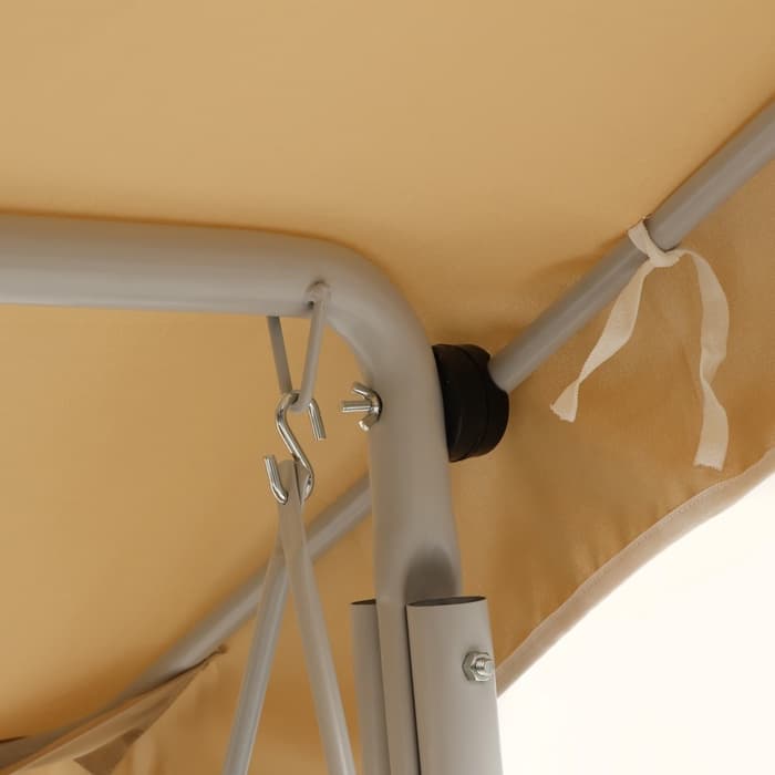 Качели садовые «Адлер», 175×120×150 см, металл, 2-местные, бежевые