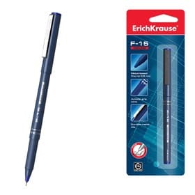 Ручка капиллярная ErichKrause F-15, синий стержень, узел 0.6 мм