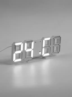 Часы - будильник электронные «Цифры», настольные, настенные, на подвесе, 9×3×23 см, белая индикация