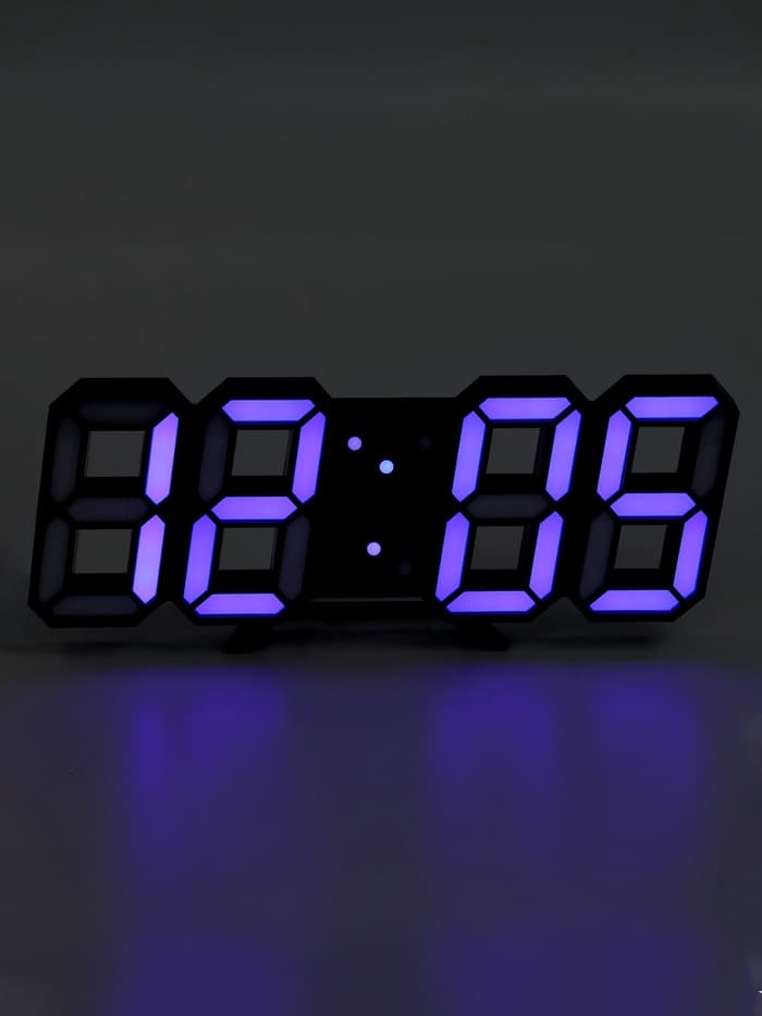 Часы электронные настольные «Цифры», с подвесом, синяя индикация, 16.5×6×3 см, от USB