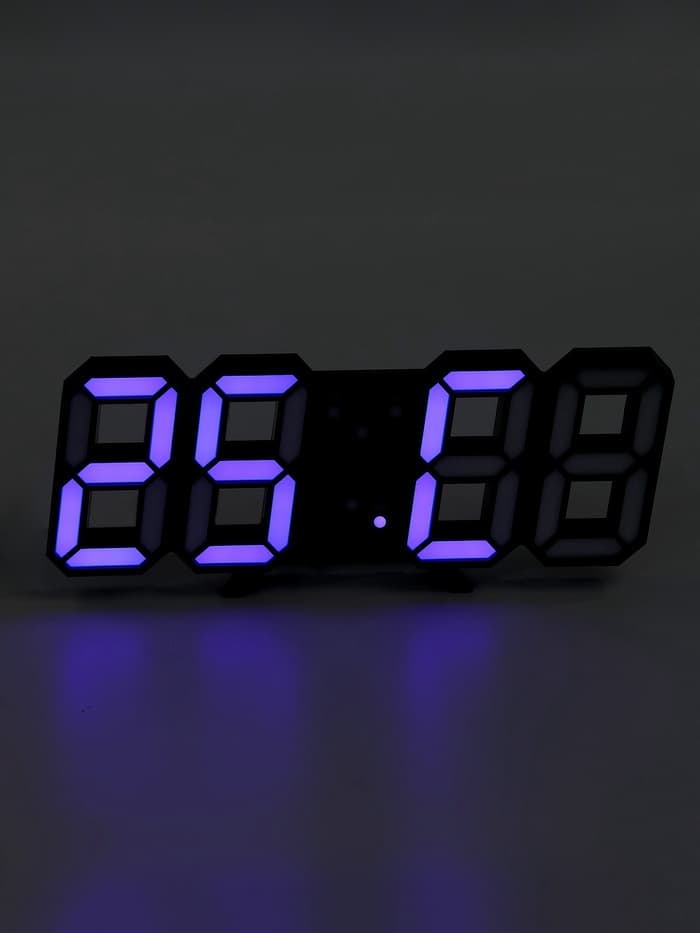 Часы электронные настольные «Цифры», с подвесом, синяя индикация, 16.5×6×3 см, от USB
