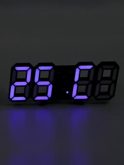 Часы электронные настольные «Цифры», с подвесом, синяя индикация, 16.5×6×3 см, от USB