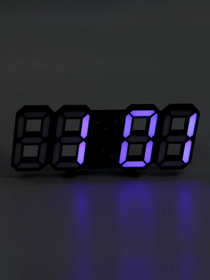 Часы электронные настольные «Цифры», с подвесом, синяя индикация, 16.5×6×3 см, от USB