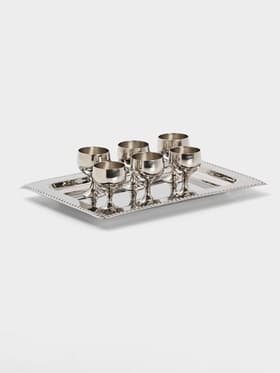 Набор рюмок на подносе, 24×17 см, 6 шт.