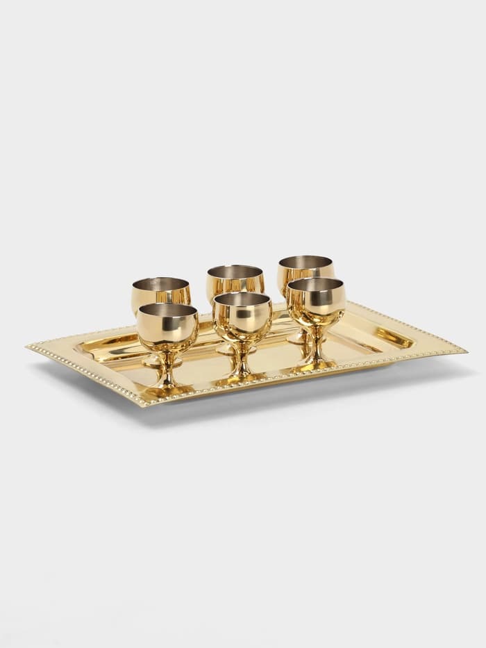 Набор рюмок на подносе, 24×17 см, 6 шт.