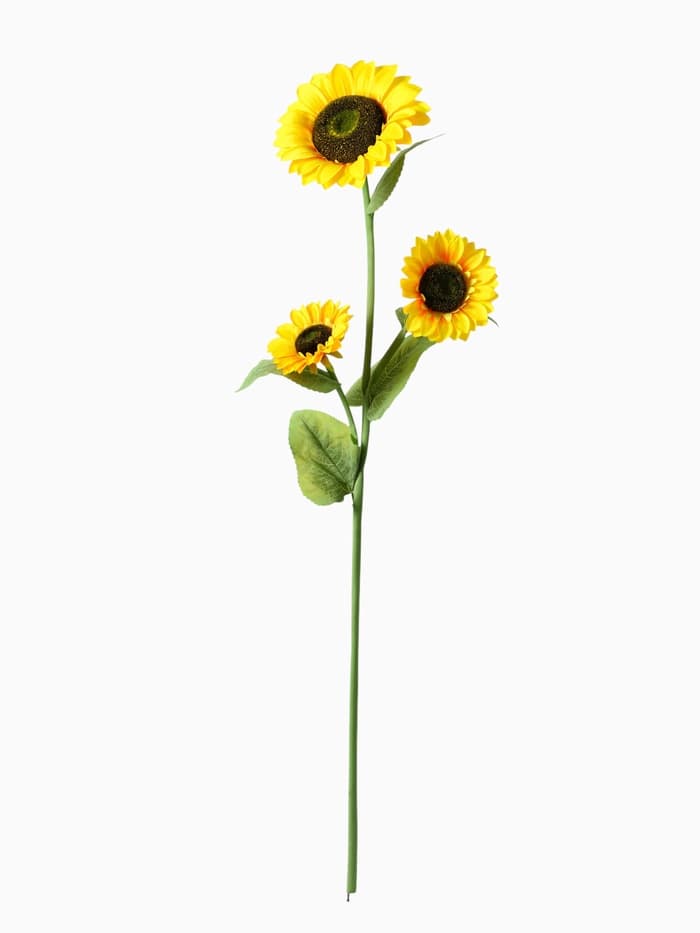 Цветы искусственные «Подсолнух, три бутона», 26×115 см
