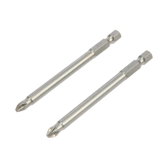 Биты ТУНДРА, намагниченные, сталь CrV, PH2×90 мм, 2 шт.