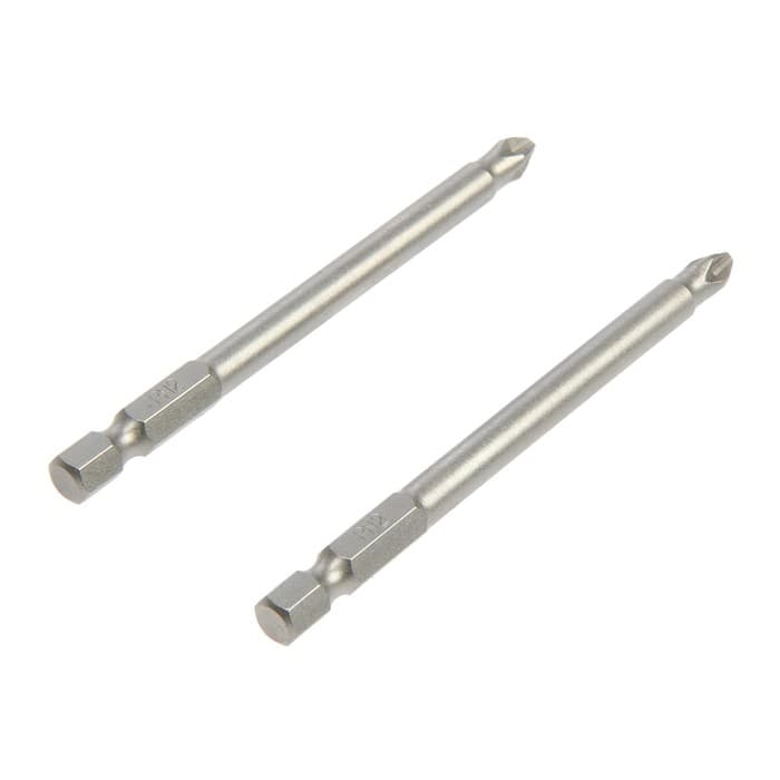 Биты ТУНДРА, намагниченные, сталь CrV, PH2×90 мм, 2 шт.