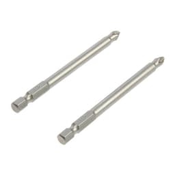 Биты ТУНДРА, намагниченные, сталь CrV, PH2×90 мм, 2 шт.