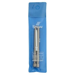 Биты ТУНДРА, намагниченные, сталь CrV, PH2×90 мм, 2 шт.