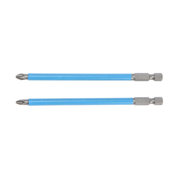 Биты ТУНДРА, намагниченные, сталь CrV, PH2×127 мм, 2 шт.
