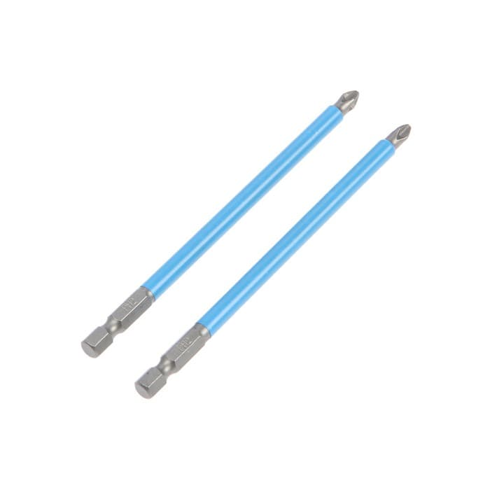 Биты ТУНДРА, намагниченные, сталь CrV, PH2×127 мм, 2 шт.